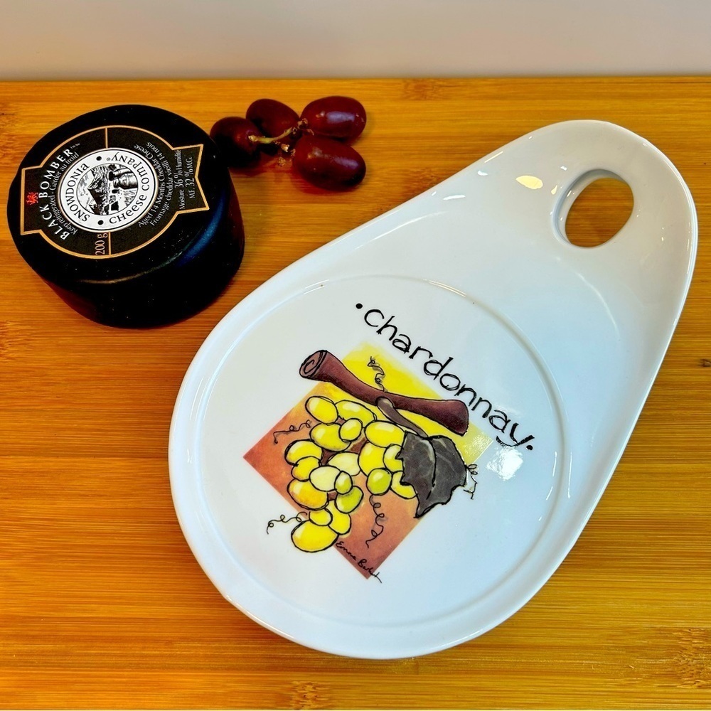 4 x snack plates, Vineyards by Skye McGhie, fine porcelain for wine lovers